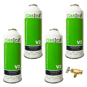 Pack 4 fľaše na plyn chladiace médium GASICA V2 - R22-R32-R407-R290-R410A + servisný kľúč