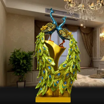 Peacock Socha Kreatívne Domáce Živice Remesiel Ozdoby Moderné Módne Dekorácie, Svadobné Dary Páva Socha Vianočné Model