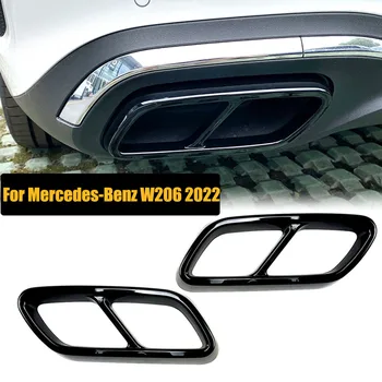 Pre Mercedes Benz C Trieda W206 C200 C260 C300 AMG 2022 2023 Zadné Krku Výfukového Potrubia Šál Tipy, Kryt ABS Auto Príslušenstvo