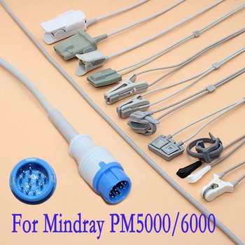 Pre Mindray PM5000 6000 Pacientov Monitorovanie Spo2 senzor, kábel,12Pin 3m Prst/Uchu Pulzný Oximeter sondy.