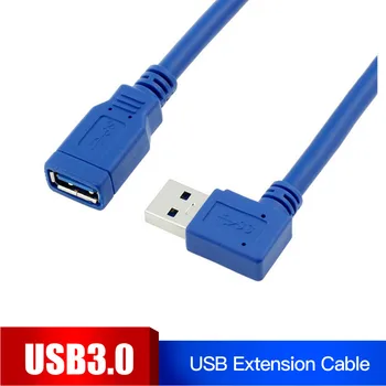 Predlžovací Kábel USB 90 Stupňov Pravý Uhol a Ľavý Uhol Mužov a Žien 1 METROV USB 3.0 Typ A rozšíriť 0.3 M pre PC, notebook