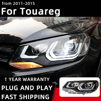 Predné svetlo Na VW Touareg LED Svetlomety 2011-2015 Hlavy Lampy Auto Styling DRL Signál Projektor Objektív Automobilov, Príslušenstvo Predné