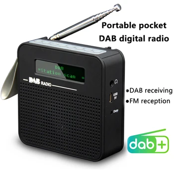 Prenosné DAB/DAB+ Rádio, LCD Displej, Automatické Ladenie Mini Prijímač Automatické uloženie 20 Rozhlasových Staníc s Bluetooth