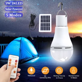 Prenosné LED Solárne Lampy 7W 9W Nabití solárnou Energiou Svetla Panel Powered Núdzové Žiarovka Pre Vonkajšie Záhradné Camping Stan Rybolov