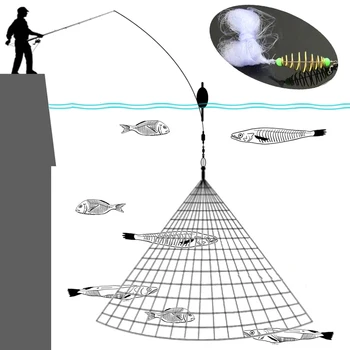 Prenosné Rybárske Siete Pasce Svetelný Perličiek Loptu Pevné Konektor Jar Kŕdeľ Sieťovina Sieťovina Riešenie Nie Je Potrebné Háčik Rybárske Nástroj