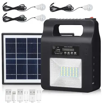 Prenosný Solárny Generátor Osvetlenie Auta 12000mAh Solárny pohon Elektrického Generátora Systém s Solárny Panel 3 LED Svietidlá pre Vonkajšie