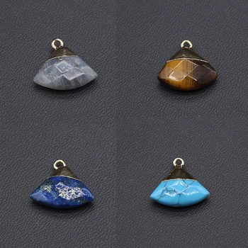 Prírodný Kameň Prívesky Sektor Tvar Lapis lazuli Tyrkysové zobrazili kľúčové tlačidlá pre Šperky, Takže Diy Ženy Náhrdelníky Náušnice Príslušenstvo