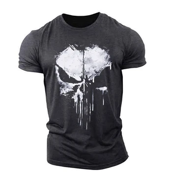Punisher Lebka Grafický Svalov pánske Športové Outdoorové Ľahký Priedušná Pohodlné Strečové tričko 3D Top Tees XXS-6XL
