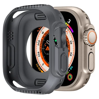 Puzdro Pre Apple Hodinky Ultra 49 mm Smartwatch Ochranné Silikónové TPU Chránič Nárazníka Príslušenstvo 49 mm Iwatch Série Ultra Kryt