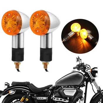 Pár 12V Univerzálne Motocyklové Zase Signálu, Svetelný Indikátor Sústruženie Žltá Žiarovka Motorke Lampy Blinker Flash Bicykli Lampa