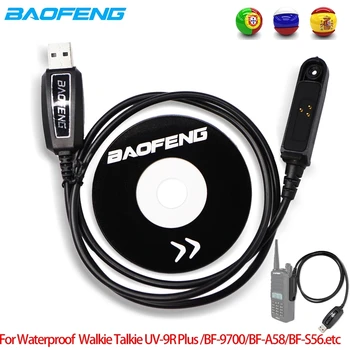 Pôvodné Programovanie USB Kábel a CD so Softvérom pre Baofeng Walkie Talkie UV9RPlus Nepremokavé Radu Kenwood Wouxun Súpravy Príslušenstva