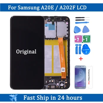 Pôvodný Pre Samsung Galaxy A20e A202 A202F Displej Dotykový Displej Digitalizátorom. Montáž Pre SAMSUNG A20e A202F/DS LCD s rámom