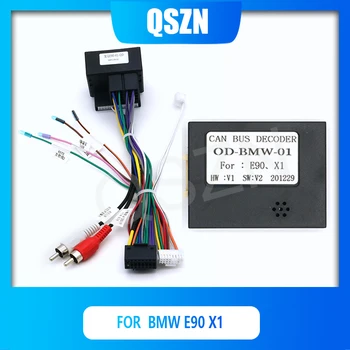 QSZN DVD 16 PIN Napájací kábel Canbus Box Dekodér OUDI-BWM-01 Pre BMW E90 E87 Pre BMW X1 Postroj Elektroinštalačné Káble, autorádio Android