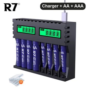 R7 Značky 2000mAh 1.2 V, AA Nabíjateľné Batérie+800mAh 1.2 V AAA Batérie NI-MH AA AAA Nabíjateľné Batérie pre Kamery Hračka Hodiny