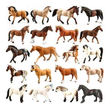 Realistické Plastové Veľký Kôň Modely Figúrky Detailné Textúry Hríb Pony Zvierat Hračka Údaje,Jazda Na Tortu Vňaťou Party Dekorácie