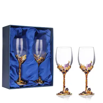 Retro Smalt Pohárov na Víno Crystal Iris Fire Šampanské Sklo Svadobné Party Sklo Pohár Bar Dekorácie Drinkware Darčeky 2ks/Set