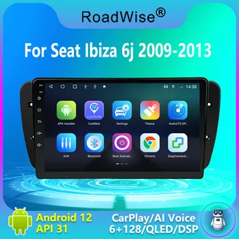 Roadwise 2 Din Android autorádia Multimediálne Carplay Pre Seat Ibiza 6j 2009 2010 2011 2012 2013 4G Wifi, GPS, DVD Autoradio Stereo