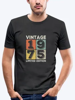 Ročník 1975 Limited Edition Mužov, T Košele Retro Classic Art Print Tričká Krátky Rukáv O Krk Harajuku Streetwear Narodeninám