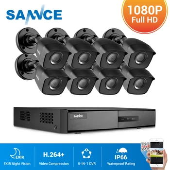 SANNCE 8CH 1080P Video Lite Bezpečnostný Systém 5IN1 1080N DVR Rekordér 4X 8X 1080P Vonkajšie Vonkajších CCTV Kamier