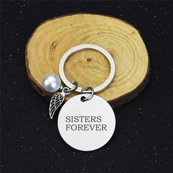 Sestry Darček Sestra Navždy Keychain Nehrdzavejúcej Ocele Priateľstvo prívesok na Vianočný Darček k Narodeninám pre Sestru Bestfriend Keyring