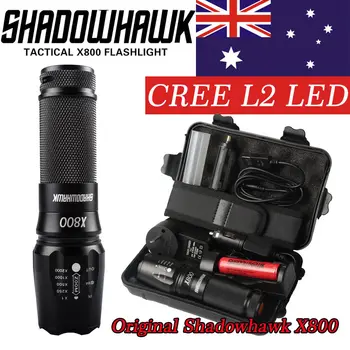 Shadowhawk Super Svetlé 90000LM LED Baterkou Taktická Baterka 18650 Batérie