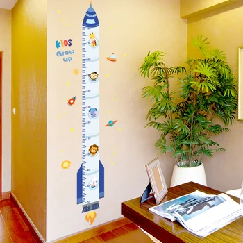 [SHIJUEHEZI] Výška Opatrenie Samolepky na Stenu DIY Cartoon Rocket Stenu pre Deti Izby Detská Spálňa Detská Domáce Dekorácie