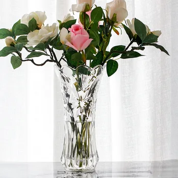 Sklo Transparentné Váza Jednoduchý Stroj Lisované Sklenené Vázy Veľkoobchod Obývacia Izba Dekorácie Veľké Vázy Domova Kvetináč
