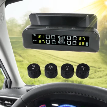 Smart Auto Digitálne TMPS S 4 Externých Snímačov Únik Vzduchu Alarm Auto Bezpečnostný Alarm Sledovanie Tlaku v Pneumatikách Systém Solárnej Energie