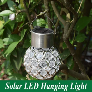 Solárne LED Závesné Svetlo Svietidla Lampa Napájaná Slnečným svetlom, Vodotesné Duté Sa Lopta pre Outdoor Záhrada, Terasa, Výzdoba Slnečného Svetla