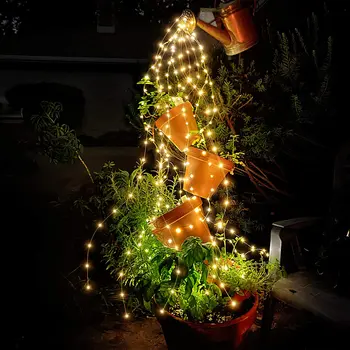 Solárne Rozprávkových Svetiel Vonkajšie 100/200/400 Led Viniča Pobočky String Svetlo Vianočný Veniec pre Svadobné Party Vianočný Strom Dekorácie