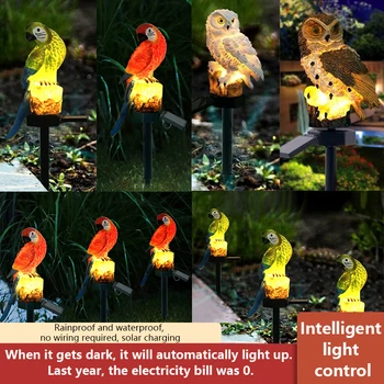 Solárne Záhradné LED Svetlá Sova Zvierat Pixie Trávnik Ornament Vodotesné Svietidlo Jedinečné Vianočné Osvetlenie Vonkajšie Solárne Lampy