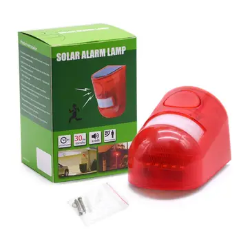 Solárny Zvukový Alarm Svetlo Blikajúce LED Svetlo, Bezpečnostný Alarm Systém Pre Domáce Villa Farmy Hacienda Vonkajšie Zvierat Repeller