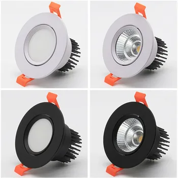Stmievateľné 4 typy okrúhle Zapustené LED Svietidlá 5w7w9w12w15w COB LED CeilingLamp Bodové Svetlá AC110-220V LED na Čítanie Vnútorné Osvetlenie