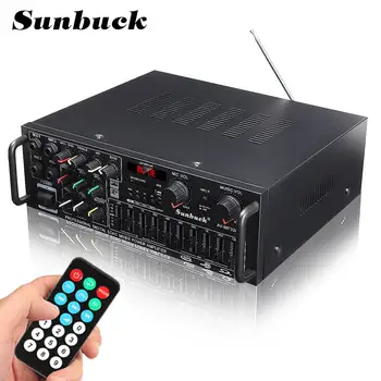Sunbuck 326BT 2000W 2.0 Kanál bluetooth Audio Zosilňovač 12V/220V AV HiFi Zosilňovač Reproduktor s Diaľkovým ovládaním pre Auto Domov