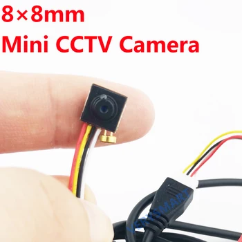 Super Malý Mini Analógové Kamery s Mic/Audio 800TVL HD CMOS Farebná CCTV Veľkosť Šošovky 8x8mm Mikro Malé Mini Bezpečnostné Kamery