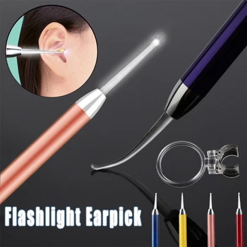 Svetelný ušného mazu Odstraňovač LED Baterka Earpick Mäkké Ušné Čistiaci Nástroj Svetlo Lyžica S Lupou Endoskopu Penlight Čistenie Uší