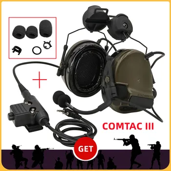 Taktické Headset COMTAC III Vojenské Anti-Noise Vyzdvihnutie Strelecké Slúchadlá Sluchu Protectionfor Ops-Core Prilba ARC Rail &U94ptt