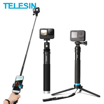 TELESIN 0,9 M Rozšíriteľný Monopod Hliníkovej Zliatiny Selfie Stick Statív Držiak pre iPhone 14 13 GoPro Hero 10 11 Insta360 DJI Action2