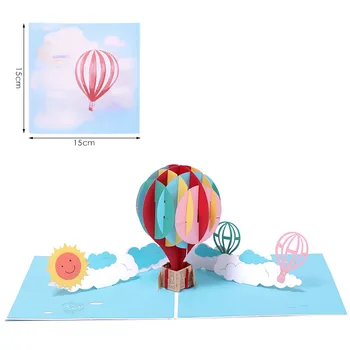 Teplovzdušný Balón 3D Pop-Up Valentína Pohľadnice Narodeninám Želá Kreatívny Výročie Svadby Darčeky S Obálky c2812