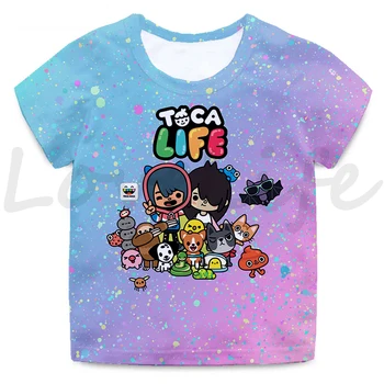Toca Život Svete T-shirt detské Letné 3D animovaný Anime T Shirt Toca Boca Tričko Deti Krátky Rukáv Chlapci Dievčatá Topy Tees