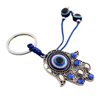 Turecký Blue Eye Amulety Stenu Ochrany Visí Šťastie Prívesok Hamsa Ruky Keychain Auto Doma Záhradné Dekorácie