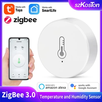 Tuya Smart Home ZigBee Teplota a Vlhkosť, Senzor Inteligentný Život APP Riadenie Vnútorný Vlhkomer Pracuje s ZigBee Bránou Hub