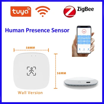 Tuya Zigbee / WiFi Prítomnosť ľudí, Mikrovlnný Snímač Pohybu Detektor Alam statické Smart Push Radar pre smart home security