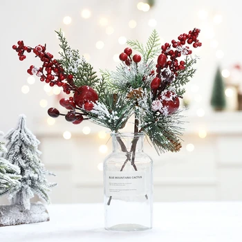 Umelého Ihličia Red Berry Vianočné Dcoration Pre Strom Borovicová Šiška Bell Borovicová Šiška Umelý Kvet Holly Pobočky Dekor
