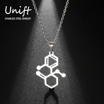 Unift Antidepresívum Molekulový Vzorec Náhrdelník Chemické Geometrické Neurón Z Nerezovej Ocele S Príveskom, Biológie, Psychológie, Šperky