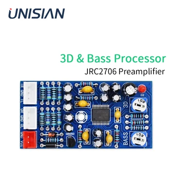 UNISIAN JRC2706 Audio Predzosilňovač 3D Zvuk Reverb Rada Bass Control Tón Rada Subwoofer Procesor Predzosilňovač DC12-24V