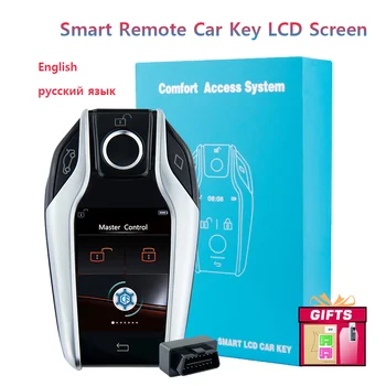 Univerzálna Smart Key LCD Displej Pre BMW Pre Audi Pre Ford Pre Toyota Pre VW Pohodlné nastúpenie bez kľúča Auto Lock ruskej/English