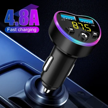 Univerzálny Auto FM Vysielač Bluetooth-Kompatibilné Dual USB Rýchle Nabíjanie Audio Prijímač MP3 Prehrávač Hands-free Hovoru pre 12V 24V