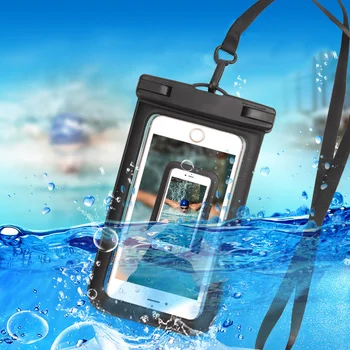 Univerzálny Vodotesný Mobilný Telefón Tašky PVC Transparentné vodotesné Podvodné Suché Taška Potápanie, Surfovanie, Plávanie Tašky Telefón Puzdro