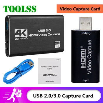 USB 3.0 4K kompatibilný s HDMI Video Capture Karty 1080P 60fps HD Video Rekordér Grabber pre OBS Zachytenie Hra Karty Live USB Zachytiť